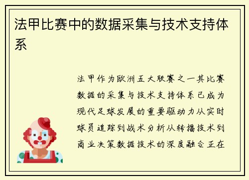 法甲比赛中的数据采集与技术支持体系